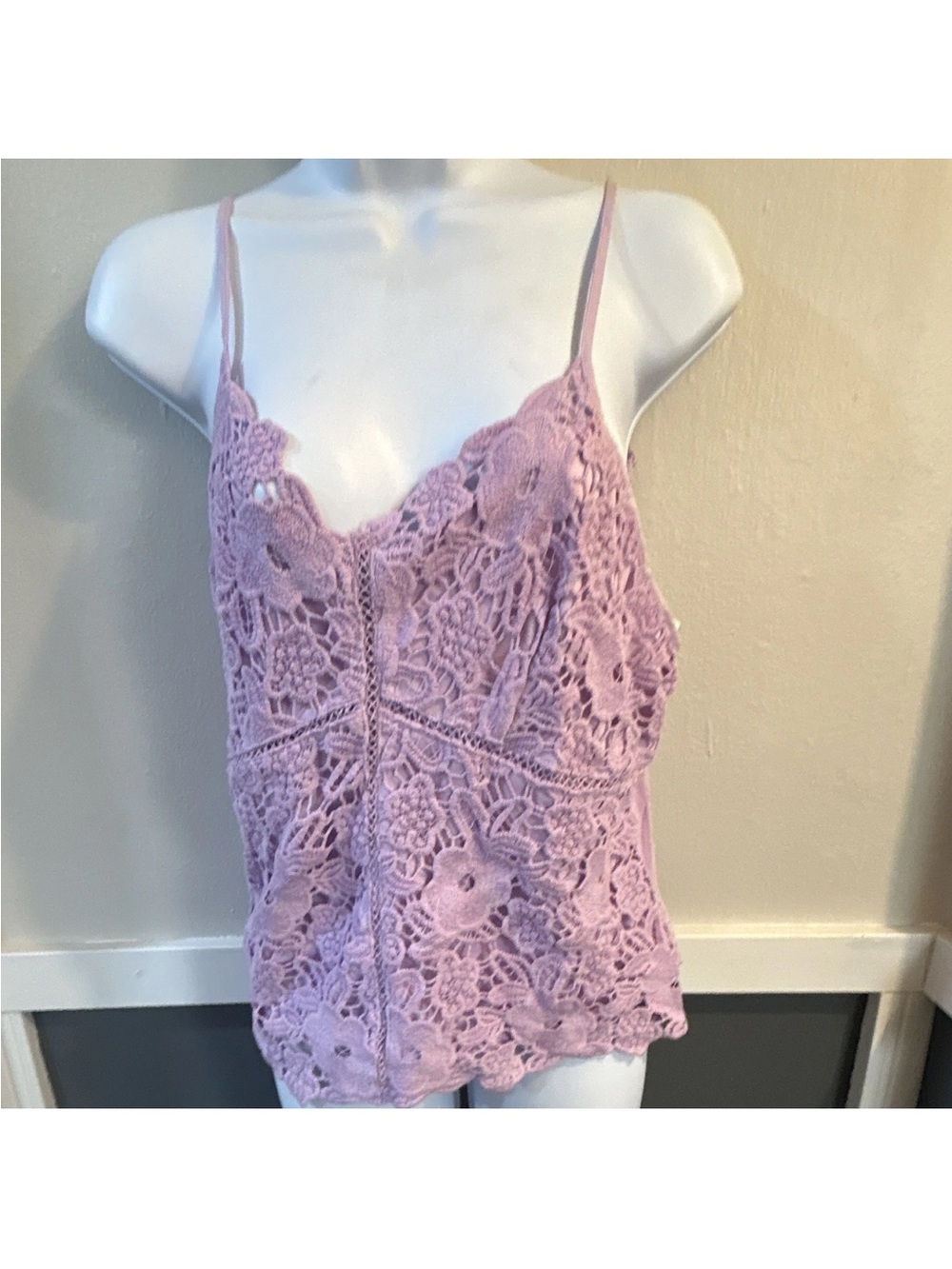 Ambiance Dusty Lavender Crochet Lace Camisole